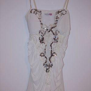 White and sequin tank top
